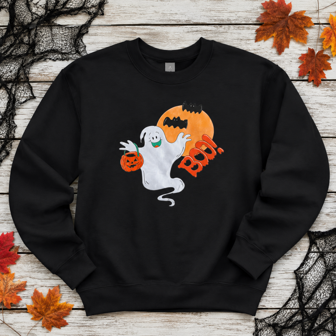 Boo Ghost Halloween Crewneck Sweatshirt