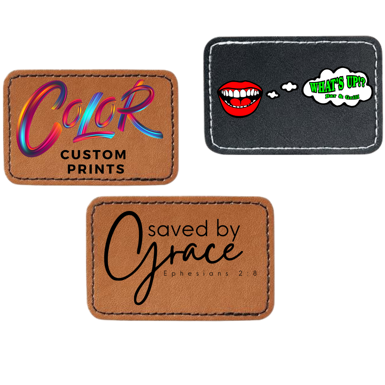 Custom UV Printed Leather Hat Patch