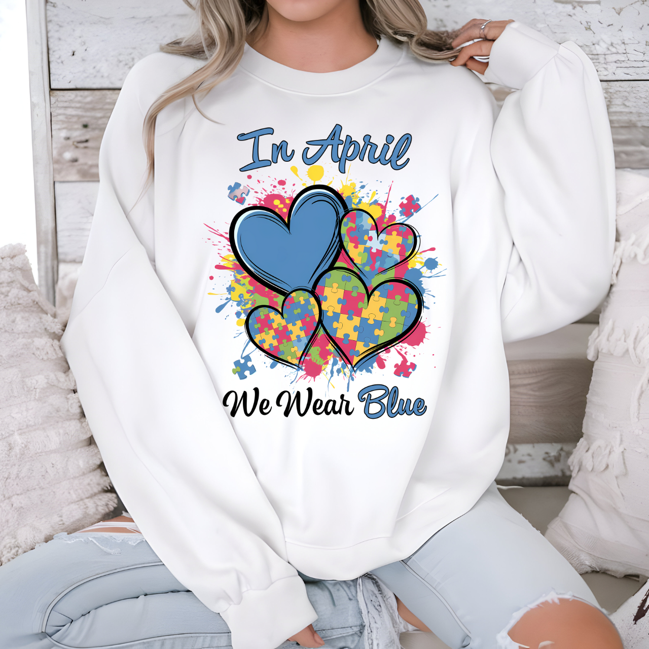 In April We Wear Blue (Hearts)