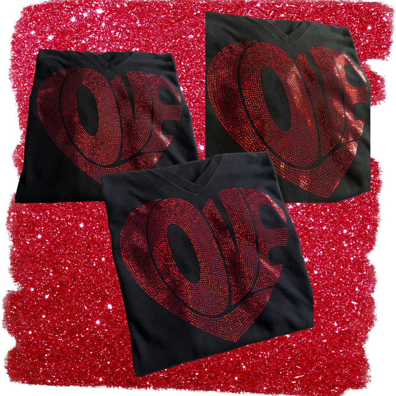 Love Heart Spangle Transfer