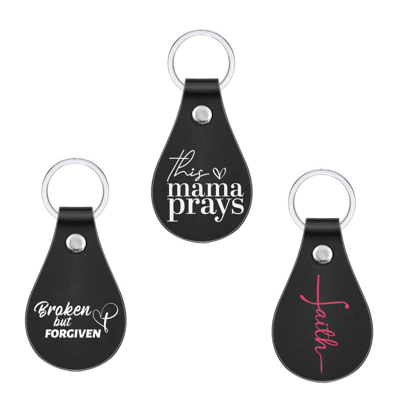 Custom Black Leather Keychain