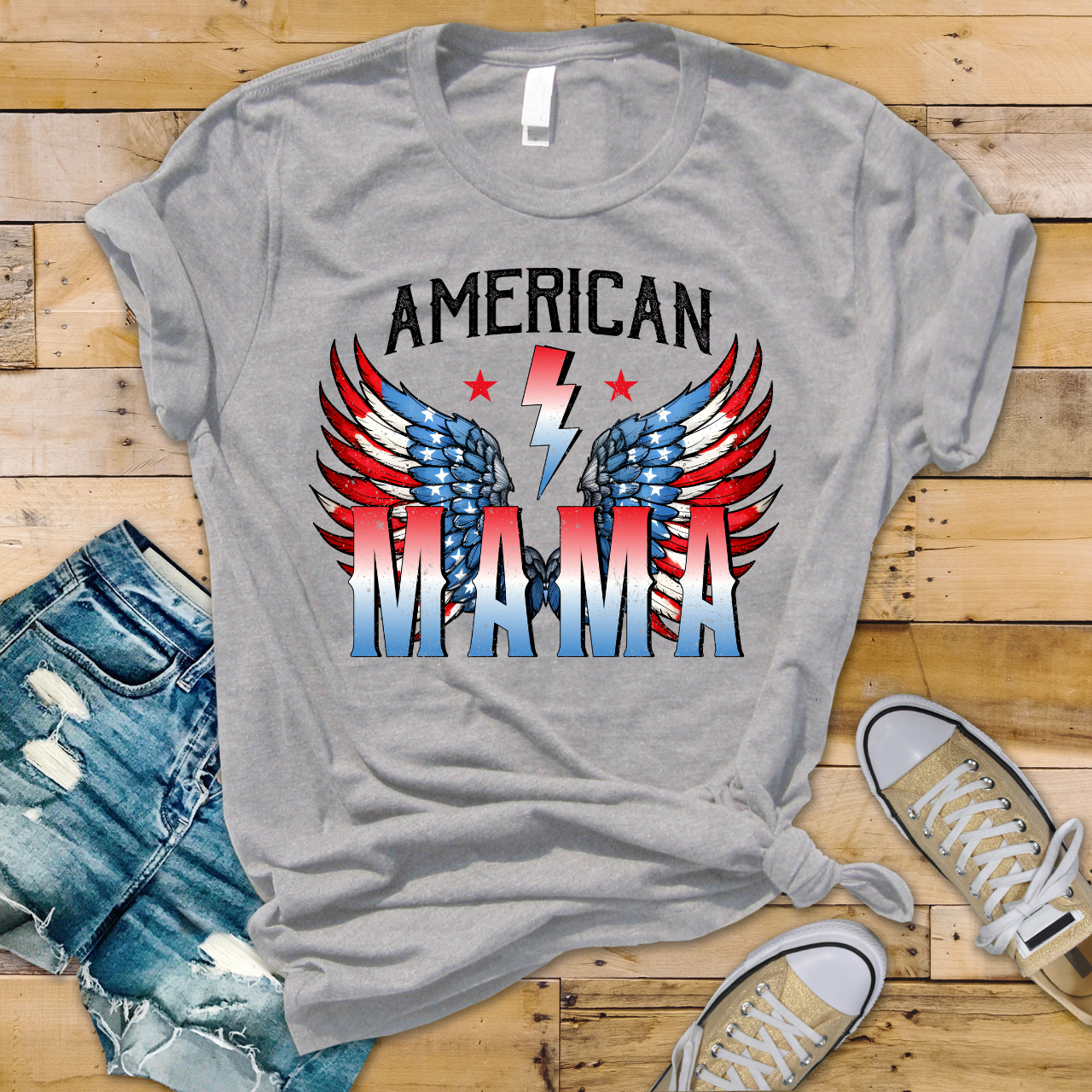 American Mama Retro Lightning And Wings