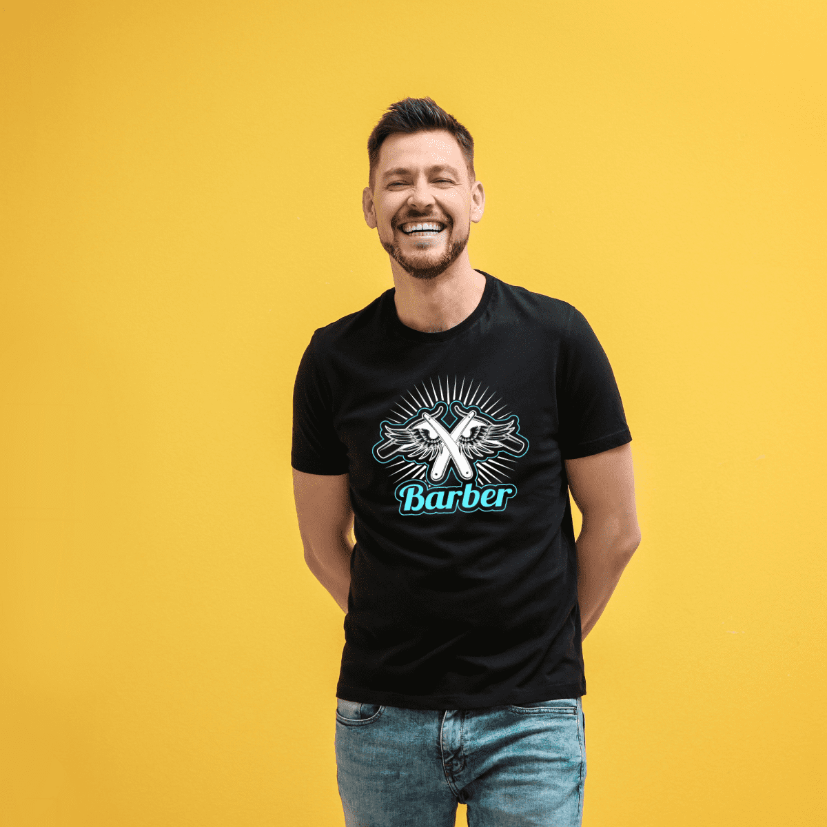 Barber White and Teal