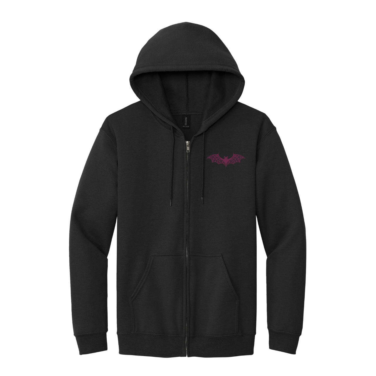 Floral Bat Zip Up Hoodie