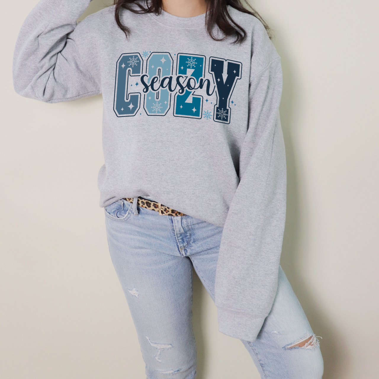 Cozy Season Blue with Snowflakes