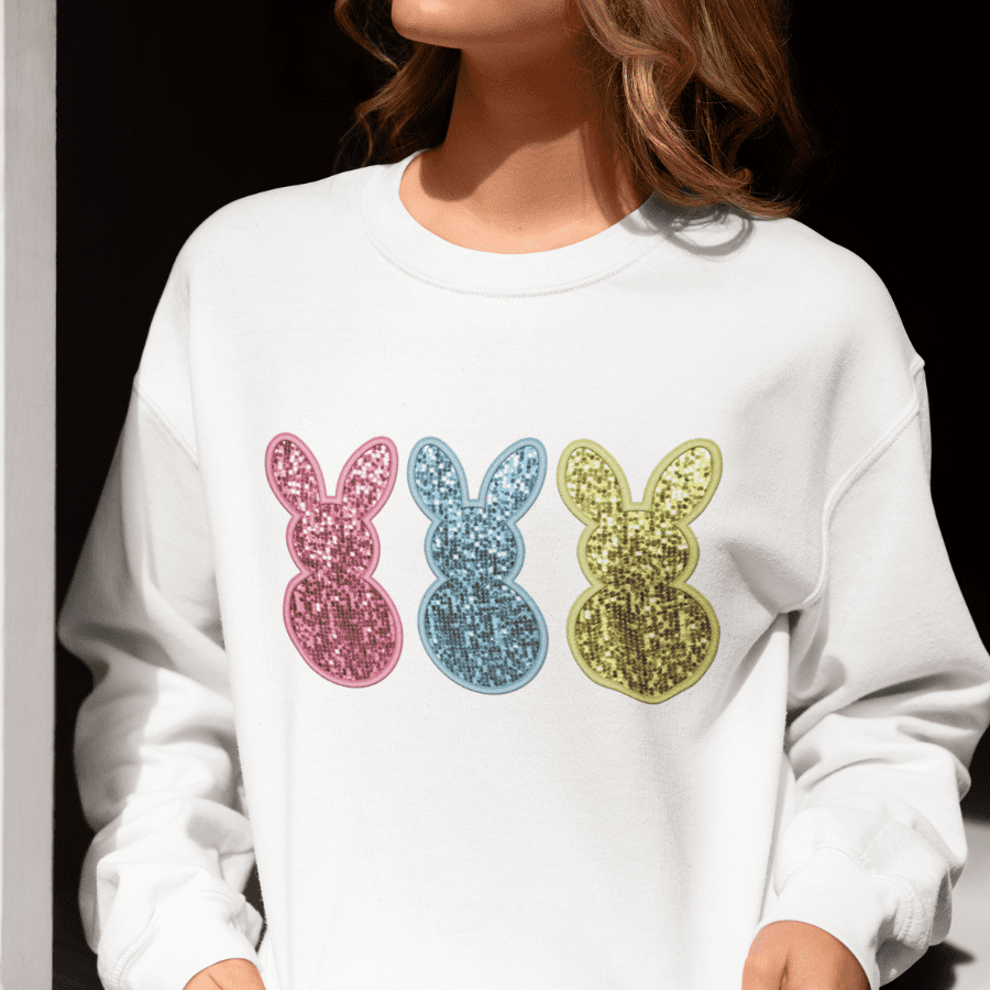 Faux Sequins Easter Bunnies