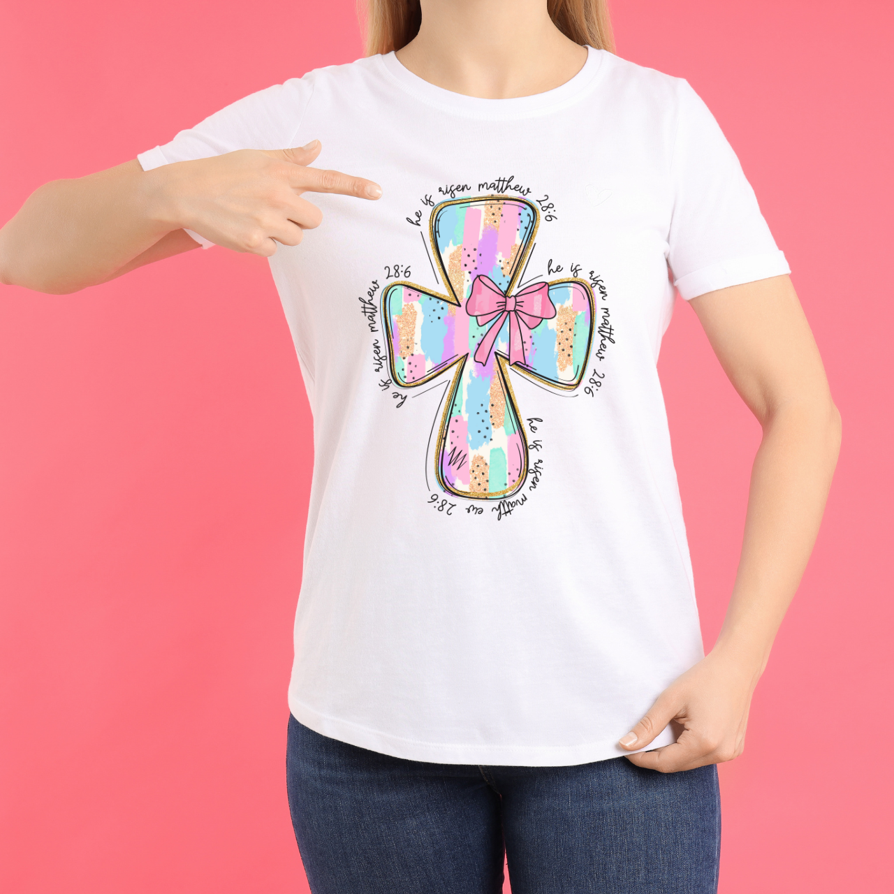 He Is Risen Colored Cross