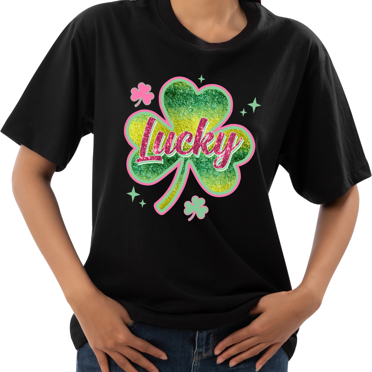 Lucky Faux Glitter Clover