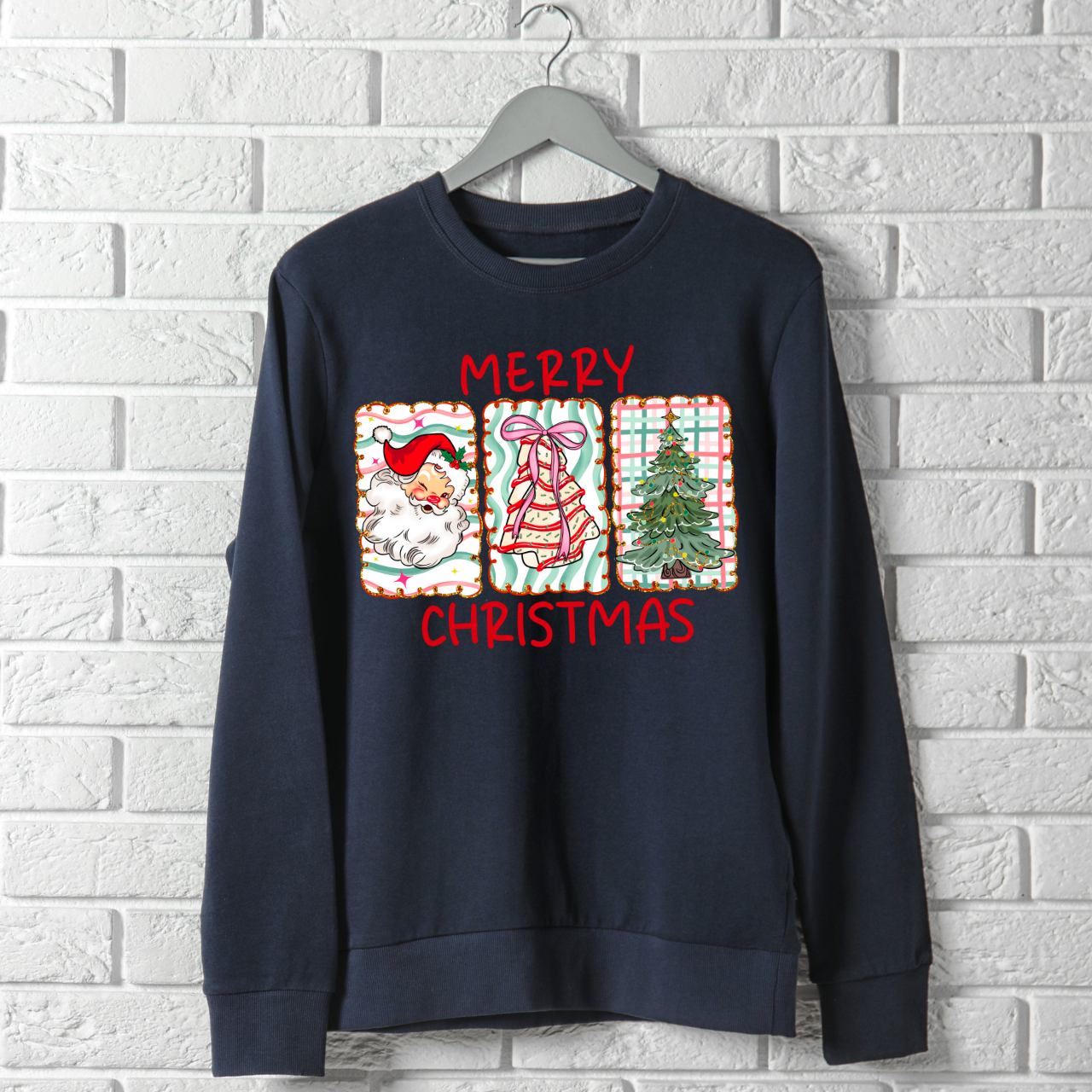 Merry Christmas Preppy Santa, Cake and Tree