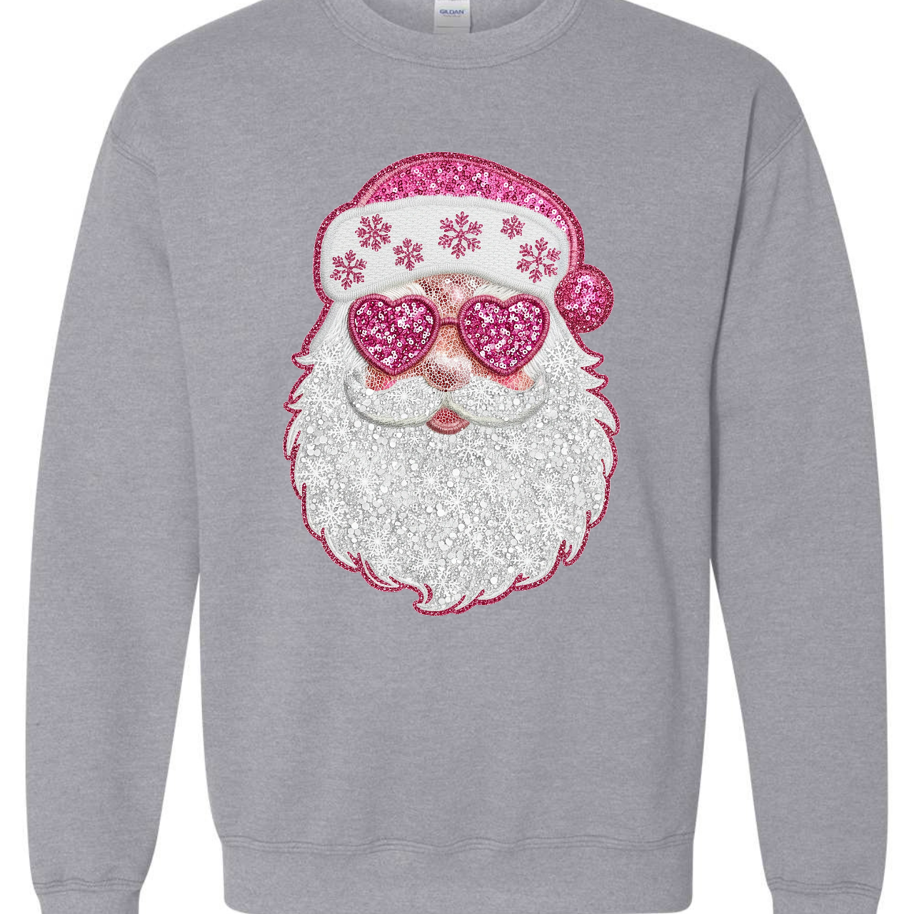 Santa With Faux Sequin And Yarn