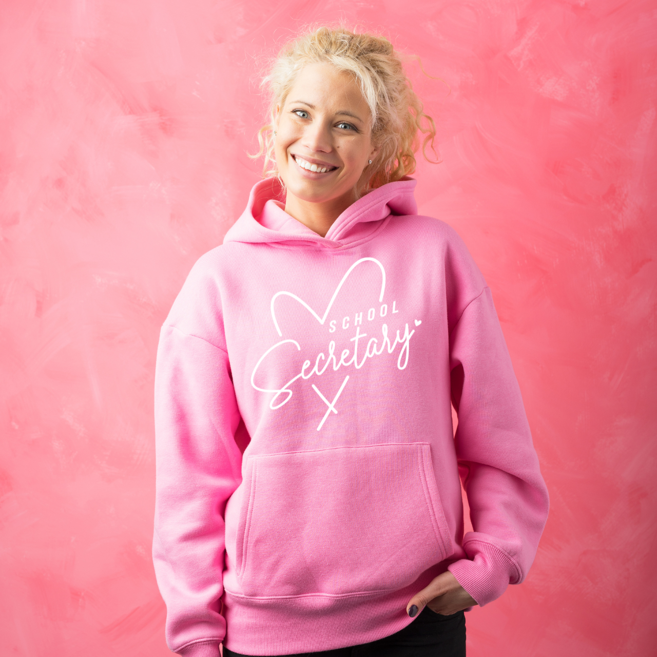 School Secretary Black Or White With Heart