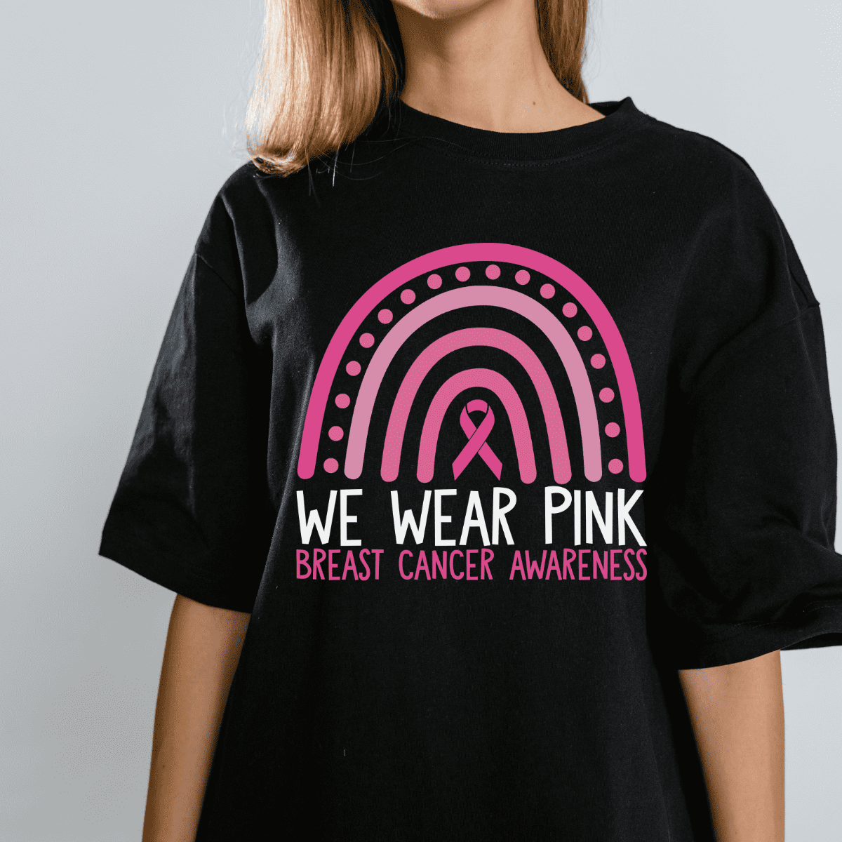 We Wear Pink Breast Cancer Awareness Rainbow