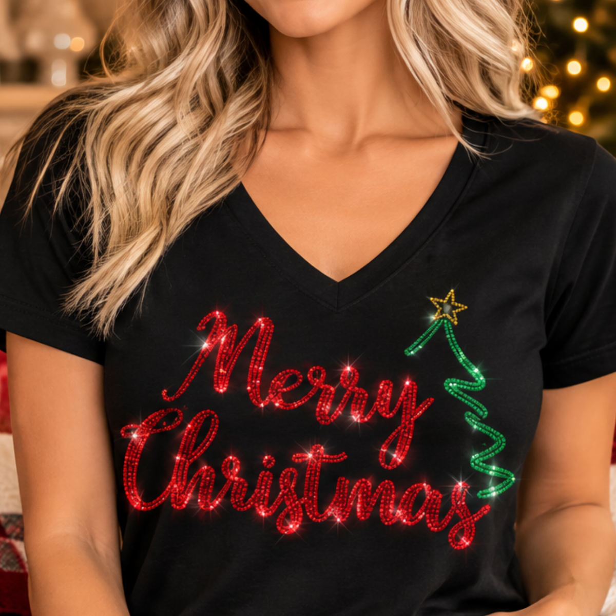 Merry Christmas Spangle Transfer