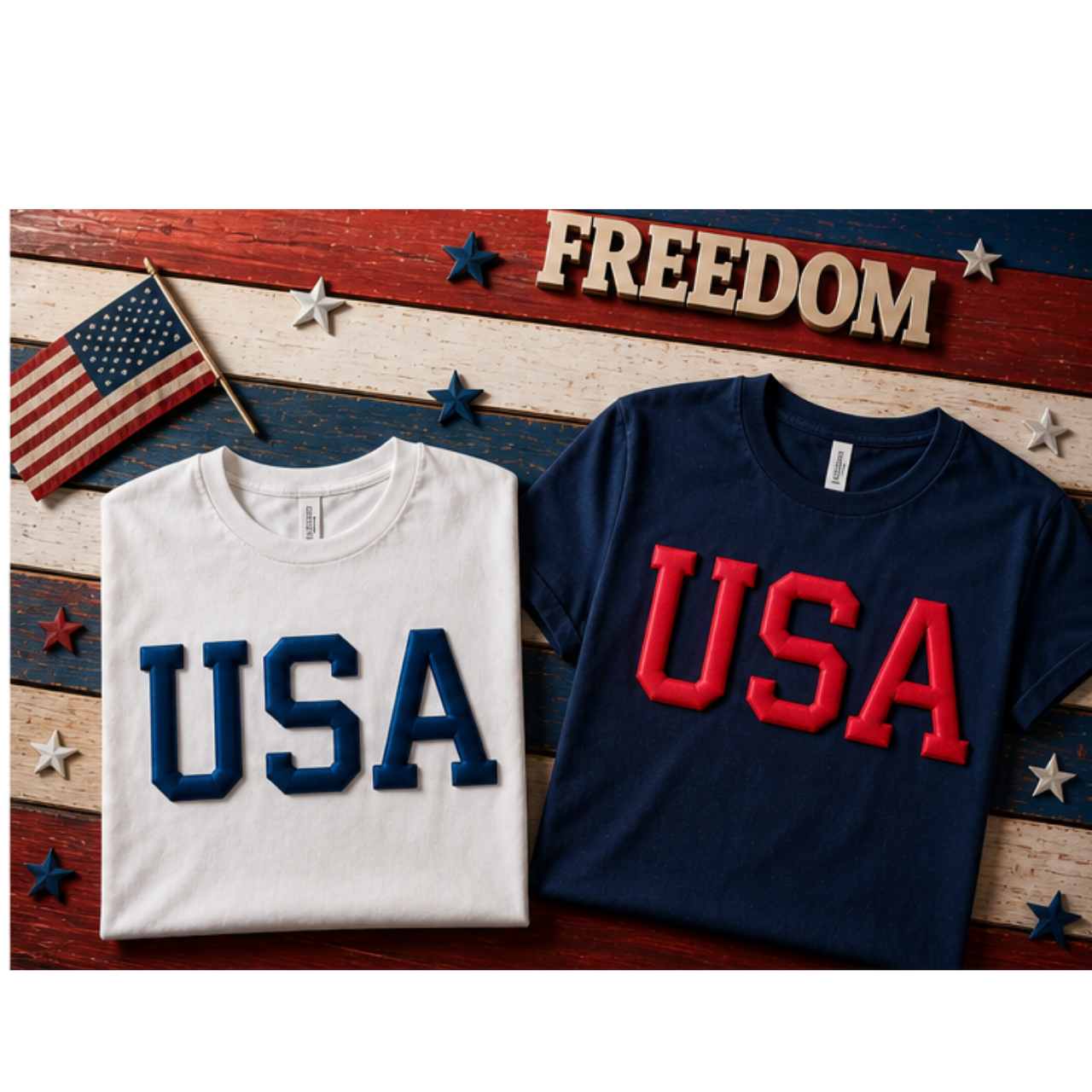 USA Puff Vinyl Heat Transfer