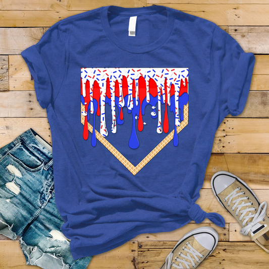 Patriotic Baseball Drip
