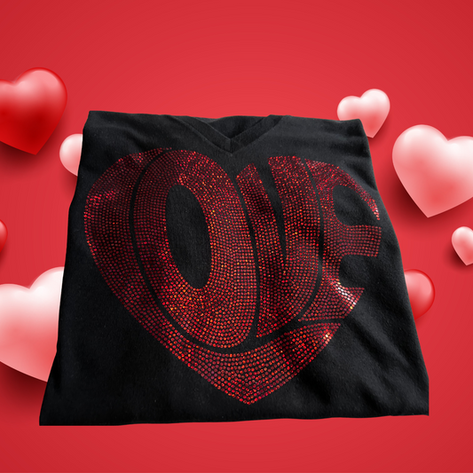 Love Heart Spangle Transfer