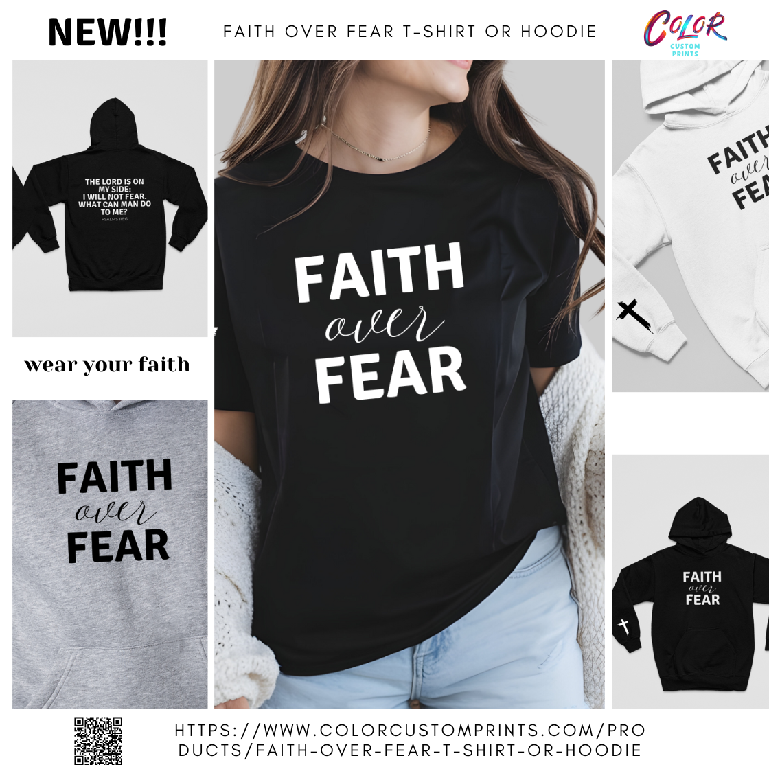 Faith Over Fear T-Shirt Or Hoodie