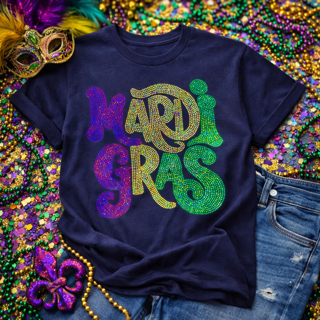 Mard Gras Script Tee or Hoodie