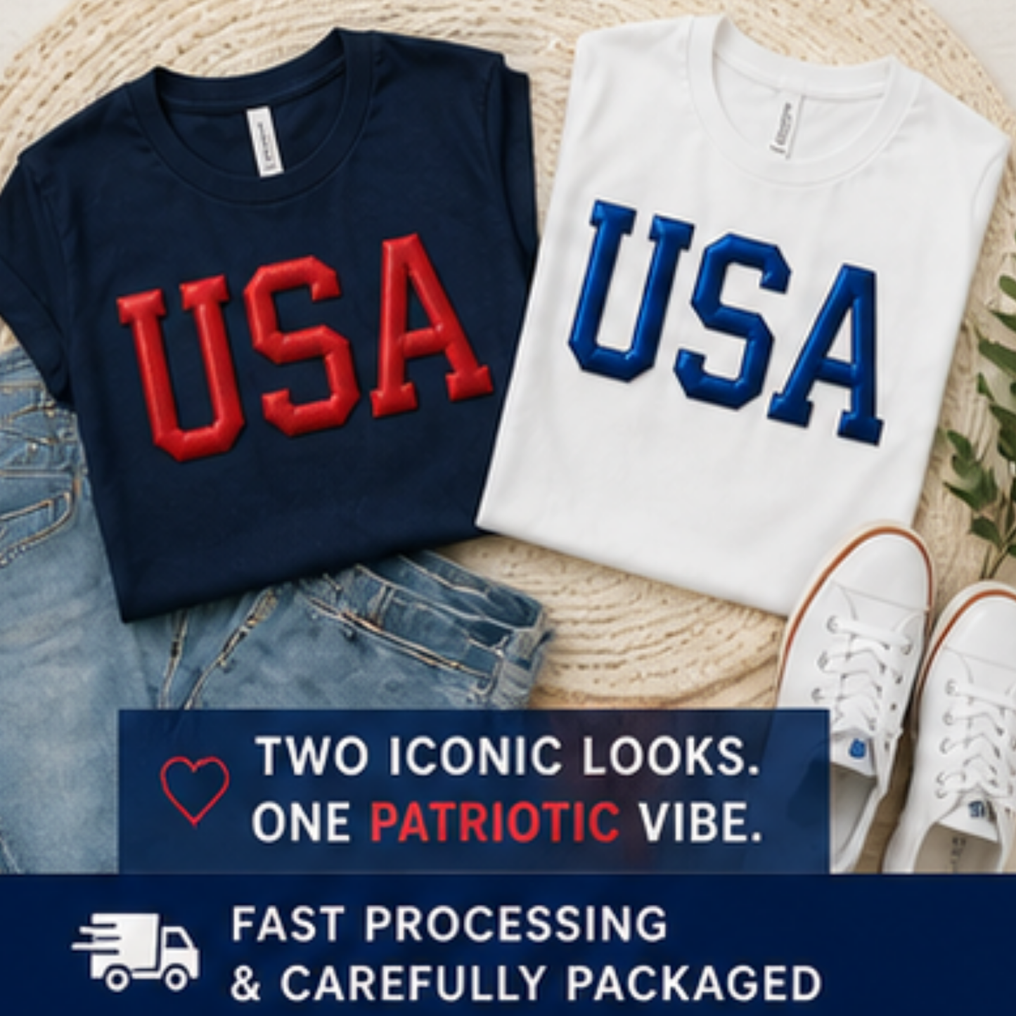 USA Puff Vinyl T-Shirt