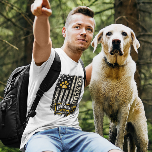 Paws of Hope Patriotic Rescue T-Shirt | Animal Rescue Fundraiser