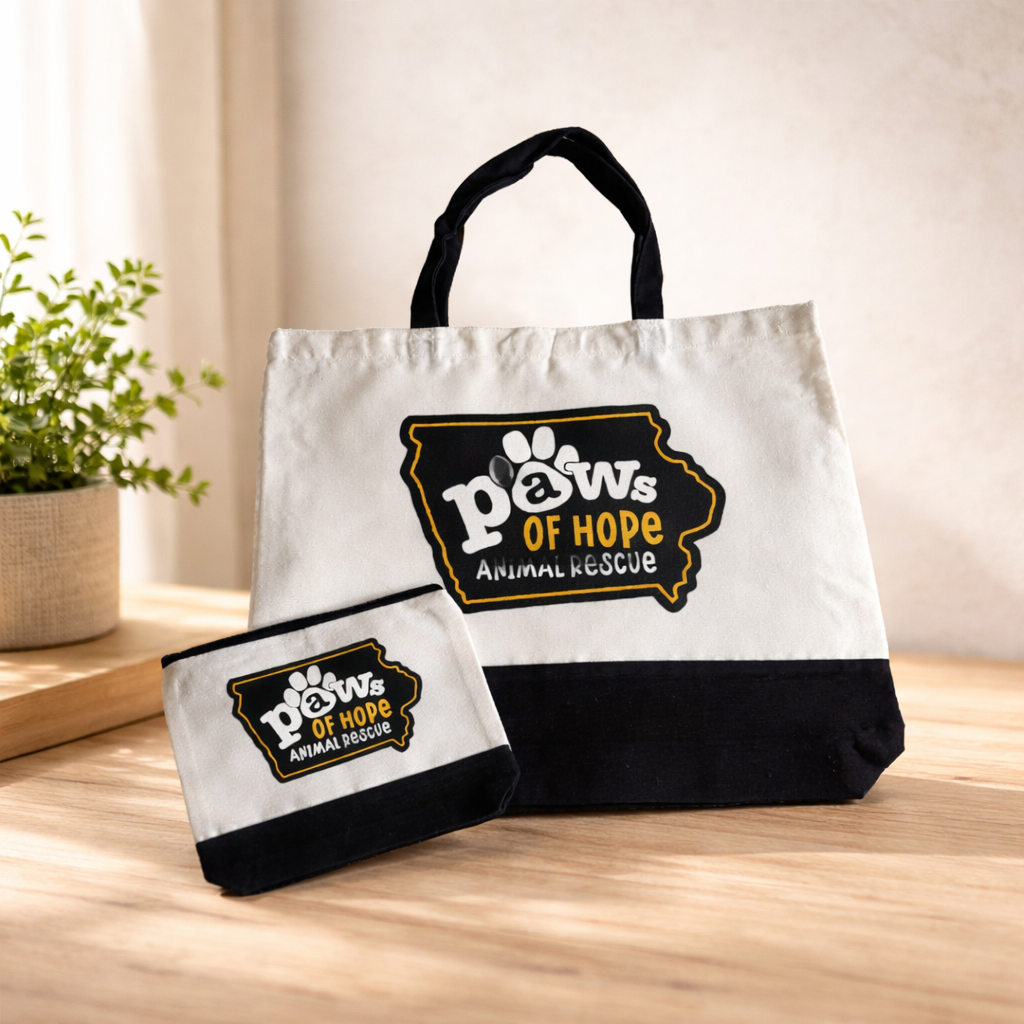 Black And White Tote With Matching Accessory Bag
