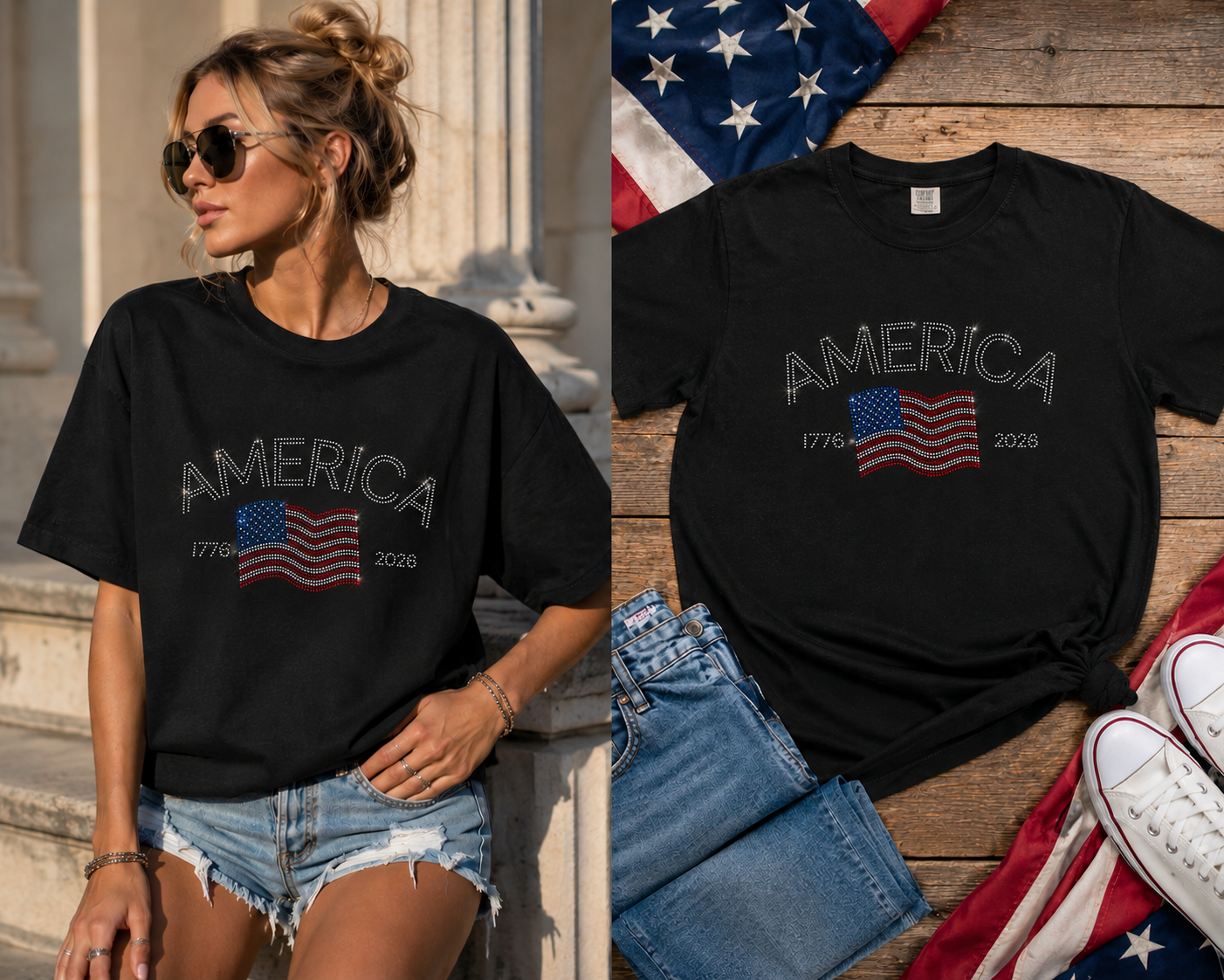 America 250 Years | Patriotic Spangle USA Shirt