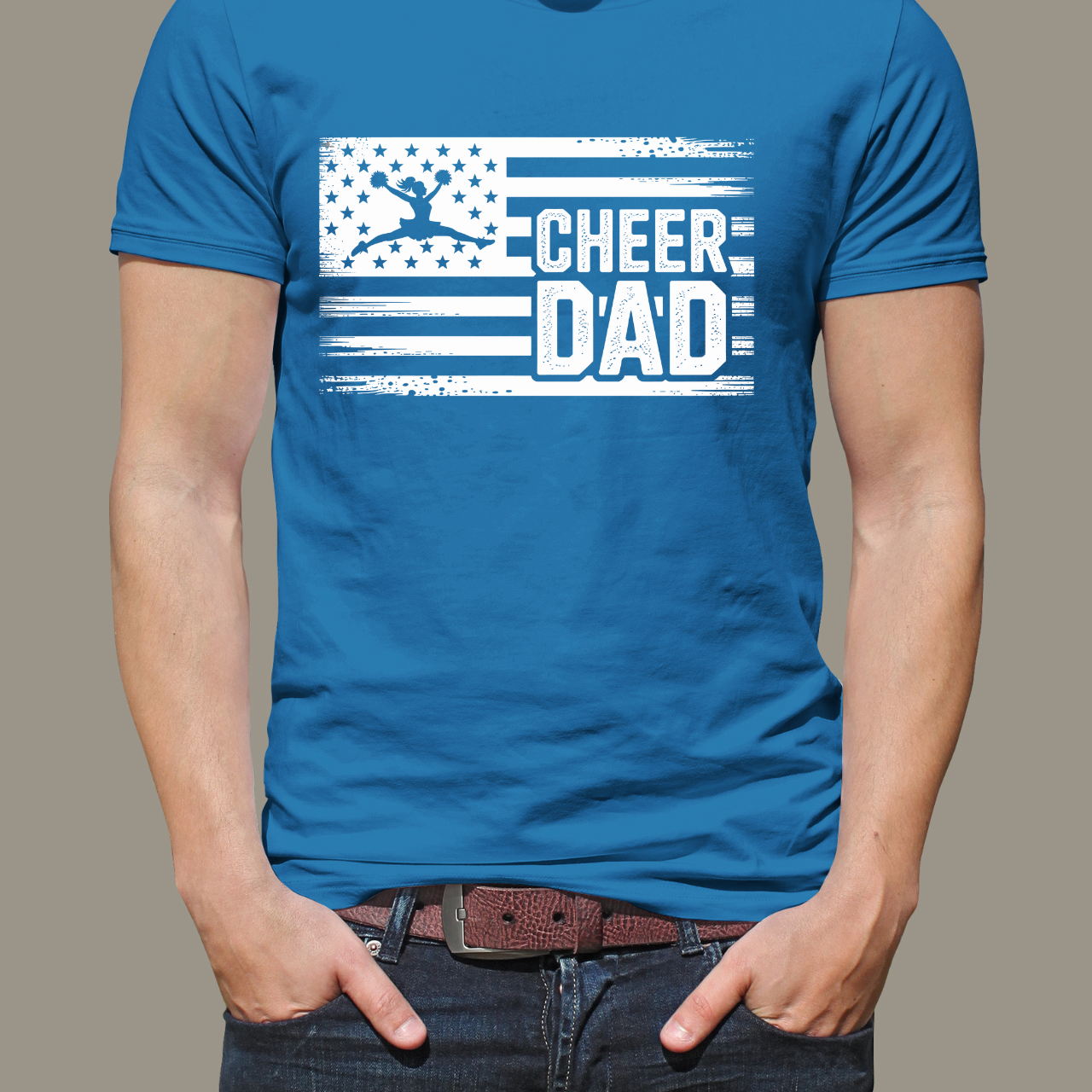 Cheer Dad American Flag