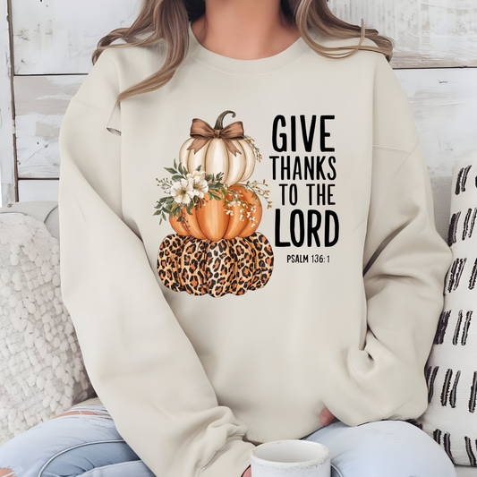Give Thanks To The Lord 3 Pumpkins