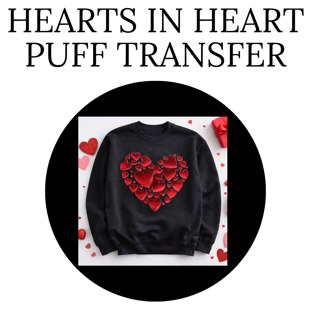 Hearts In Heart Puff Transfer