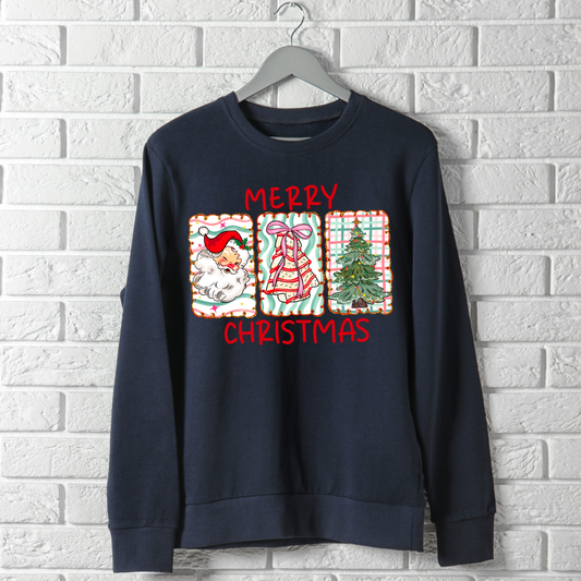 Merry Christmas Preppy Santa, Cake and Tree