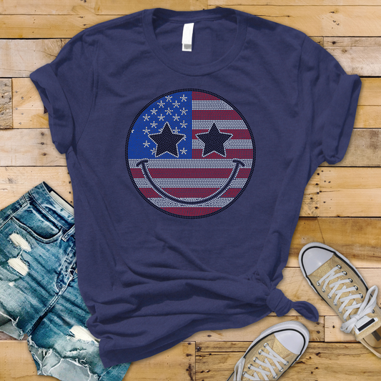 Patriotic Smiley Face Spangle