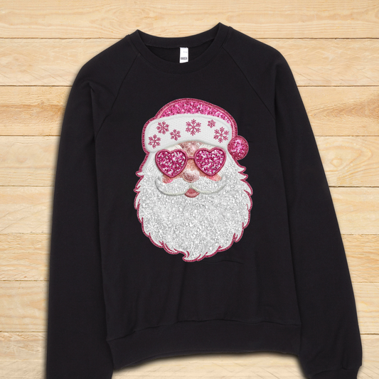 Santa With Faux Sequin And Yarn