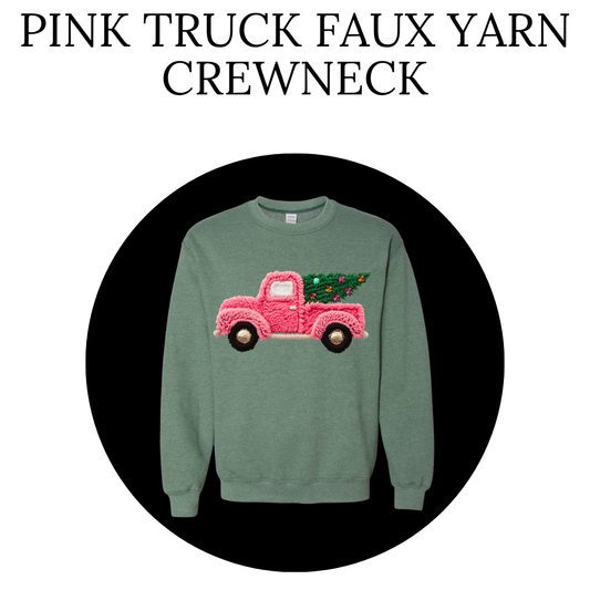 Pink Truck Faux Yard Crewneck Sweatshirt