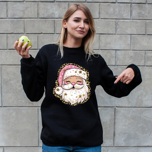 Preppy Pink Santa With Stars