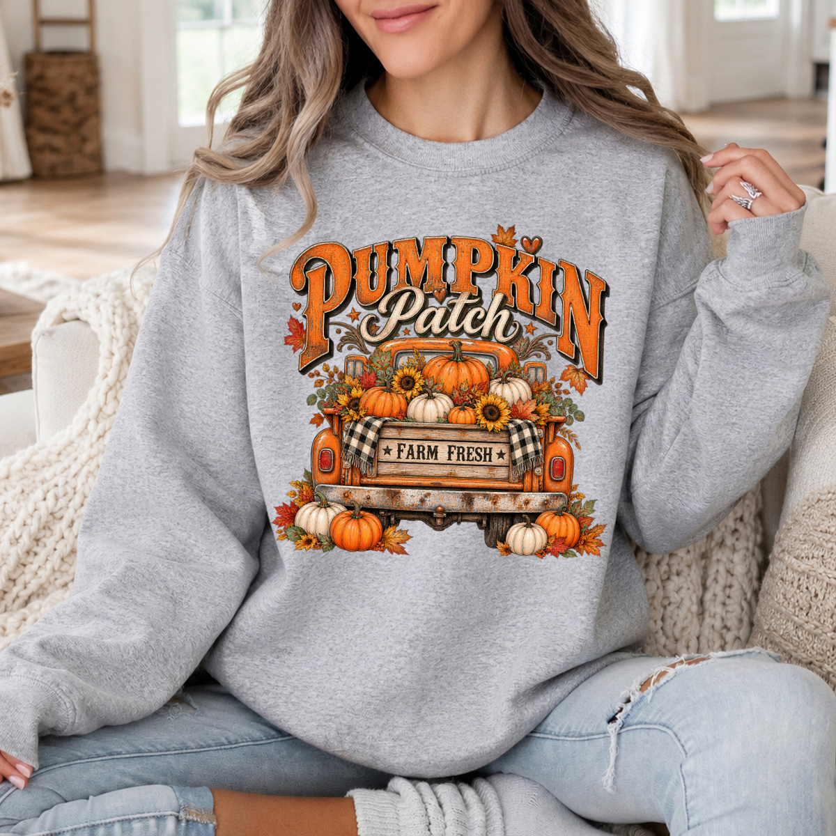Pumpkin Patch With Orange Truck