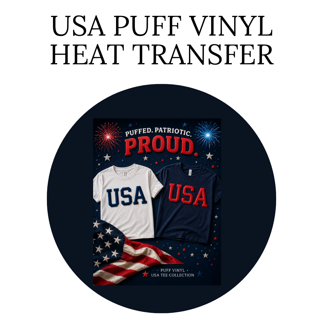 USA Puff Vinyl Heat Transfer