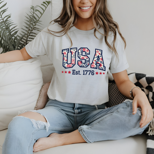 USA Collegiate Font Floral