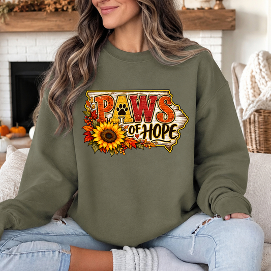 Paws of Hope Fall Sunflower Fundraiser T-Shirt & Crewneck Sweatshirt