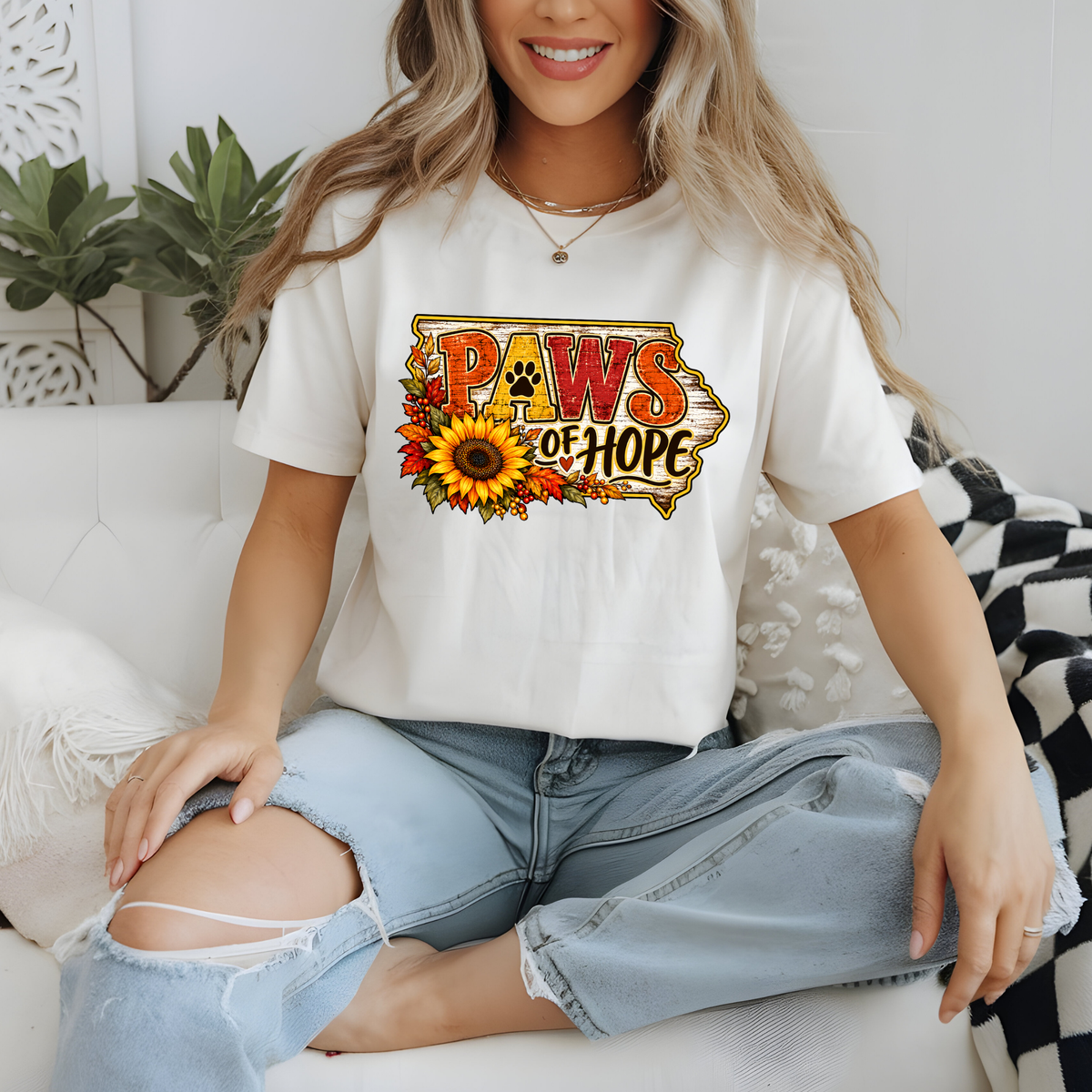 Paws of Hope Fall Sunflower Fundraiser T-Shirt & Crewneck Sweatshirt