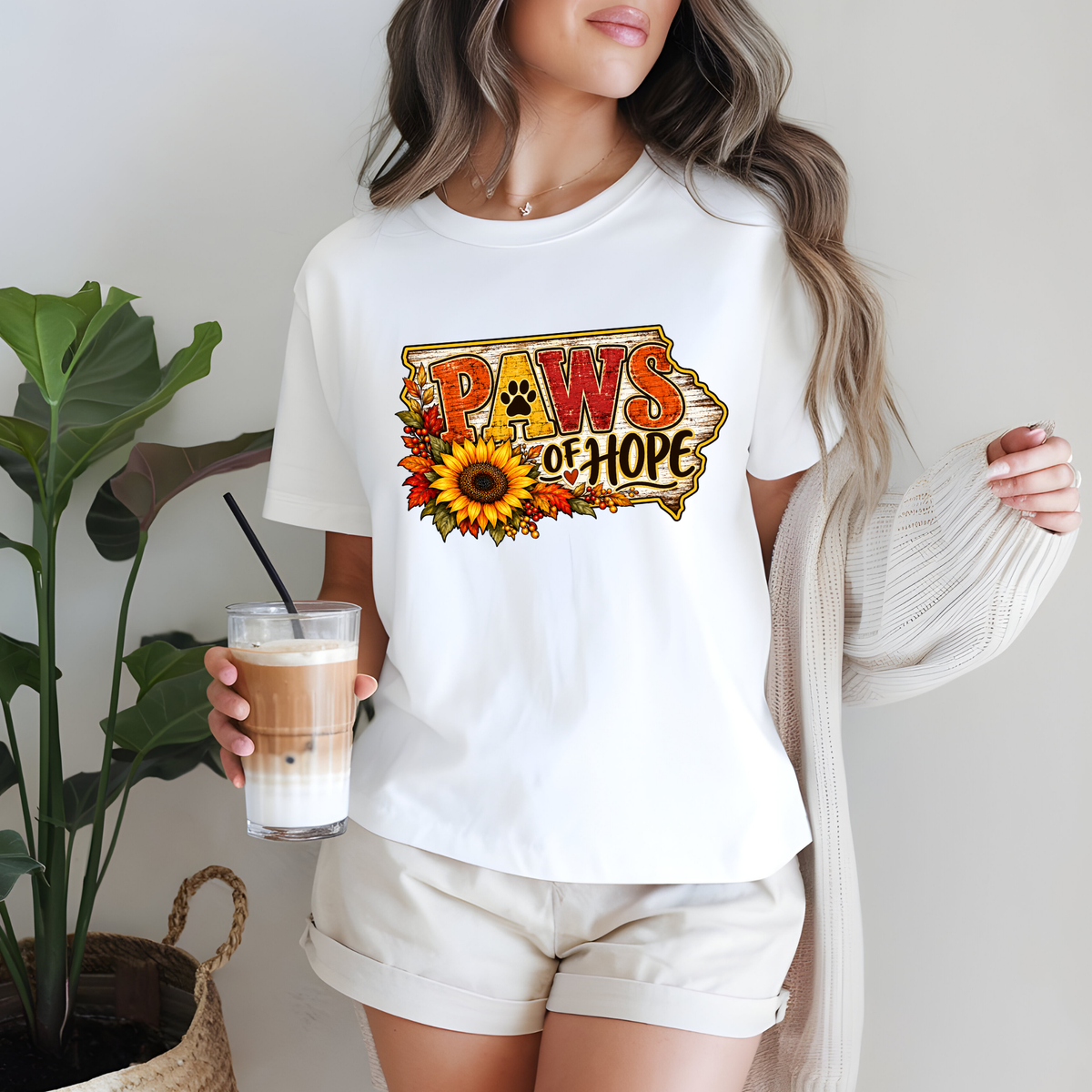 Paws of Hope Fall Sunflower Fundraiser T-Shirt & Crewneck Sweatshirt